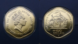 British Virgin Islands. Elizabeth II. 100 dollars 1980.