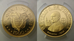 Colombia. 1500 pesos 1968. Proof.