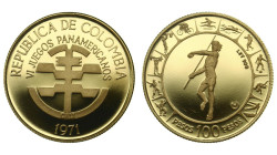 Colombia. 100 pesos 1971. Proof.