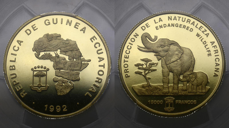 Equatorial Guinea. 15000 francos 1992. Proof. PCGS PR69DCAM. AGW 0,45 oz. 0,900....