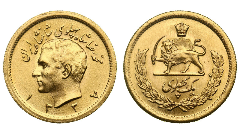 Iran. Mohammad Reza. 1 pahlavi 1958. (AН 1337). AGW 0,2354 oz. 0,900. 8,136 g. K...