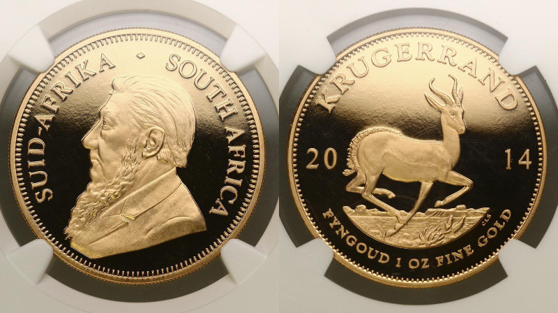 South Africa. Krugerrand 2014. Proof. NGC PF70 Ultra Cameo. One of First 300 str...