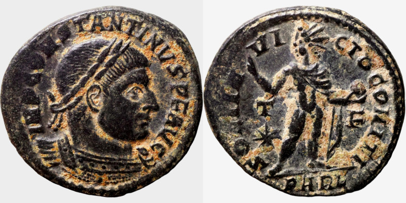 Constantinus I. (307-337 AD). Follis. Aquileia. Obv: CONSTANTINVS AVG. laureate ...