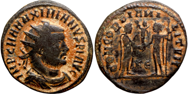 Maximianus. (285-295 AD). Æ Antoninian. Obv: IMP CMA MAXIMIANVS PF AVG. radiate ...