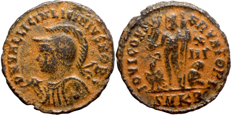 Licinius II. (317-324 AD). Follis. Obv: D N VAL LICIN LICINIVS NOB C. helmeted a...