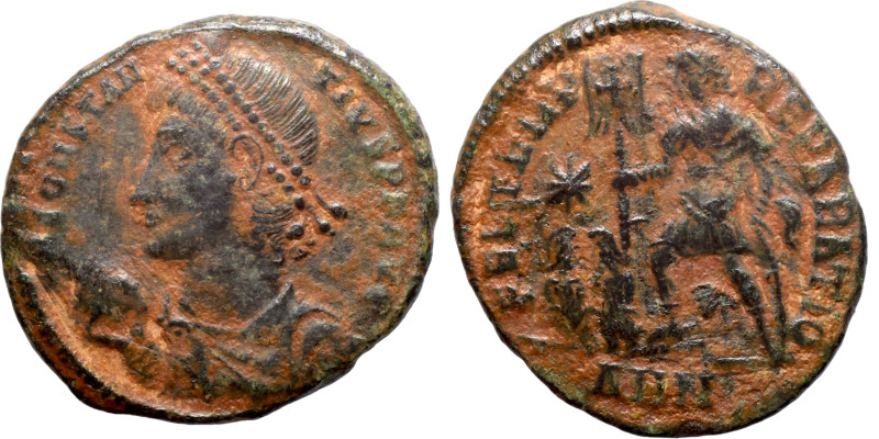 Constans, AD 337-350, Roman Imperial Coin, AE3, The obverse shows a bust of Empe...