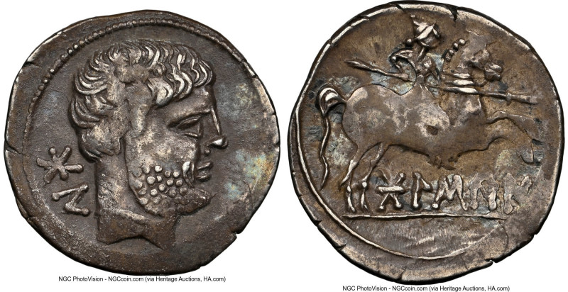 SPAIN. Bolscan (Osca). Ca. 2nd-1st centuries BC. AR drachm or denarius (19mm, 3h...