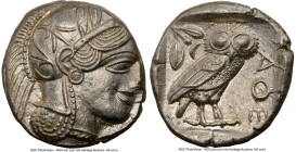ATTICA. Athens. Ca. 440-404 BC. AR tetradrachm (24mm, 17.18 gm, 6h). NGC MS 4/5 - 4/5. Mid-mass coinage issue. Head of Athena right, wearing earring, ...