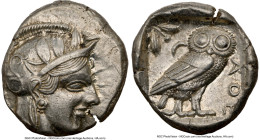 ATTICA. Athens. Ca. 440-404 BC. AR tetradrachm (24mm, 17.20 gm, 7h). NGC Choice XF 4/5 - 5/5. Mid-mass coinage issue. Head of Athena right, wearing ea...