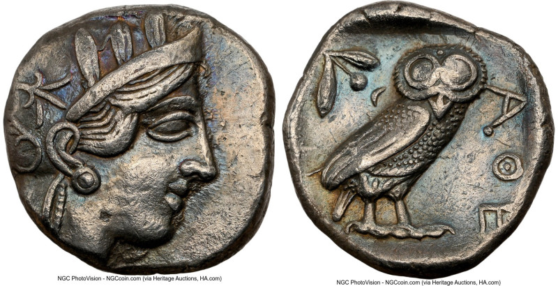 ATTICA. Athens. Ca. 440-404 BC. AR tetradrachm (24mm, 17.01 gm, 9h). NGC XF 4/5 ...