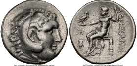 AEOLIS. Myrina. Ca. 215-190 BC. AR tetradrachm (28mm, 12h). NGC VF. Late posthumous issue in the name and types of Alexander III the Great of Macedon....