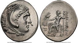PAMPHYLIA. Aspendus. Ca. 212-181 BC. AR tetradrachm (32mm, 16.67 gm, 11h). NGC Choice XF 4/5 - 4/5, light marks. Late posthumous issue in the name and...