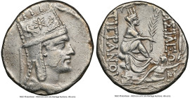 ARMENIAN KINGDOM. Tigranes II the Great (95-56 BC). AR tetradrachm (27mm, 15.59 gm, 12h). NGC XF 4/5 - 3/5, flan flaw, brushed. Tigranocerta, ca. 80-6...