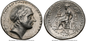 SELEUCID KINGDOM. Antiochus III the Great (222-187 BC). AR tetradrachm (28mm, 17.08 gm, 1h). NGC Choice XF 5/5 - 4/5. ΔΙ mint in southern or eastern S...