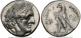 PTOLEMAIC EGYPT. Ptolemy II Philadelphus (285/4-246 BC). AR stater or tetradrachm (26mm, 12h). NGC VF, brushed, countermarks. Alexandria, ca. 282 BC. ...