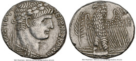 SYRIA. Antioch. Nero (AD 54-68). AR tetradrachm (25mm, 12h). NGC XF. Dated Caesarean Era Year 110 and Regnal Year 8 (AD 61/2). NEPΩNOΣ KAIΣAPO-Σ ΣEBAΣ...