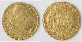 Ferdinand VII gold 8 Escudos 1814 NR-JF XF, Nuevo Reino mint, KM66.1, Cal-1847. 35.5mm. 26.80gm. HID09801242017 © 2024 Heritage Auctions | All Rights ...