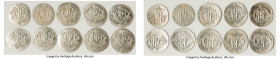 Abbasid Governors of Tabaristan. Anonymous 10-Piece Lot of Uncertified silver Hemidrachms AU, Average size 23.6mm. Average weight 1.99gm. Sold as is, ...