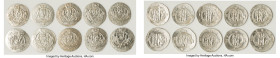 Abbasid Governors of Tabaristan. Anonymous 10-Piece Lot of Uncertified silver Hemidrachms AU, Average size 24.3mm. Average weight 1.97gm. Sold as is, ...