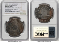 Spanish Colony. Ferdinand VII Counterstamped 8 Reales ND (1832-1834) Fine Details (Environmental Damage) NGC, KM51. Type V Crowned F.7.o Counterstamp ...