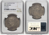 Spanish Colony. Alfonso XIII Peso 1897 SG-V UNC Details (Cleaned) NGC, Manila mint, KM154. One year type. HID09801242017 © 2024 Heritage Auctions | Al...