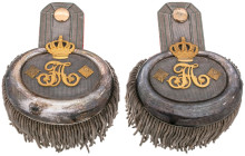 German States Saxony Pair of Epaulettes for a Retired Colonel in the 5th Infantry Regiment Crown Prince No. 104 1910