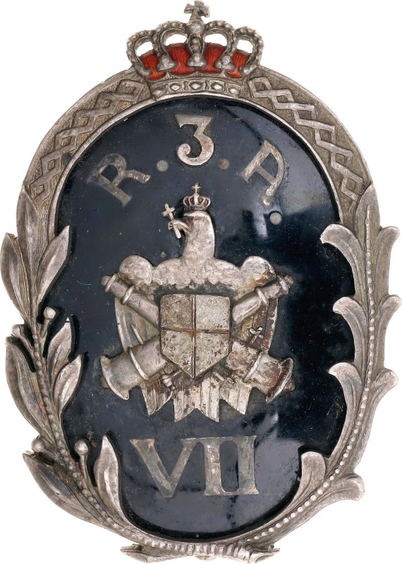 Silver 51x36 mm; Enameled; with hallmarks; original name: Insigna de ofițer al R...