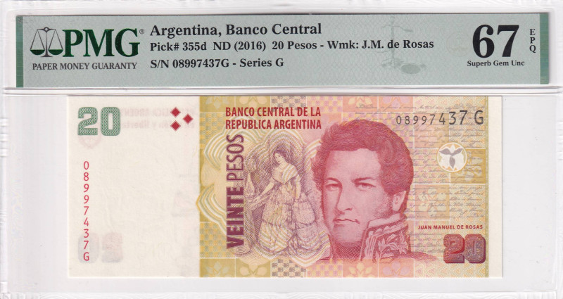 Argentina, 20 Pesos, 2016, UNC, p355d

PMG 67 EPQ, High condition 

Estimate...