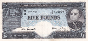 Australia, 5 Pounds, 1954/1959, VF, p31a