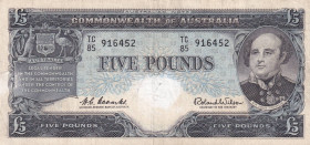 Australia, 5 Pounds, 1960/1965, VF(-), p35