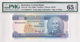 Barbados, 2 Dollars, 1986, UNC, p36