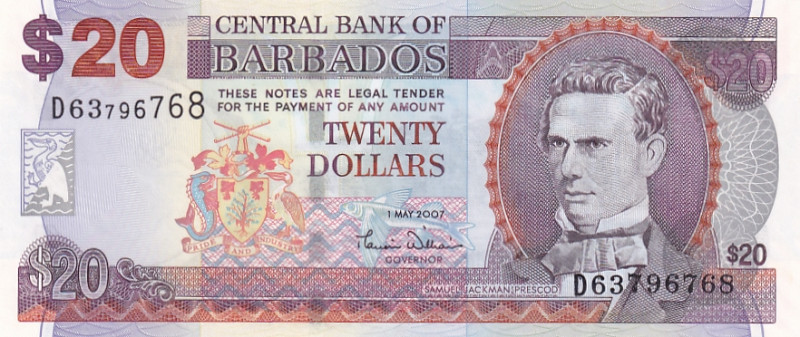Barbados, 20 Dollars, 2007, UNC, p69

Estimate: USD 15-30