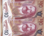 Barbados, 10 Dollars, 2022, UNC, p82, (Total 2 consecutive banknotes)