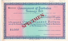 Barbados, 1.000 Dollars, UNC, Treasury bond