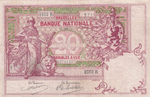 Belgium, 20 Francs, 1914, VF, p67