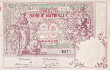 Belgium, 20 Francs, 1919, VF, p67