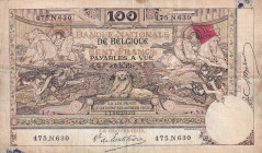 Belgium, 100 Francs, 1913, VF, p71