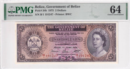 Belize, 2 Dollars, 1975, UNC, p34b