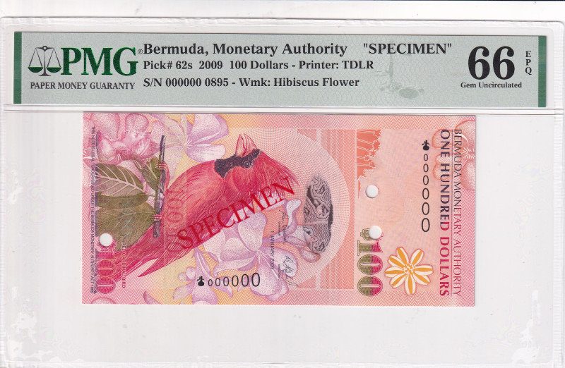 Bermuda, 100 Dollars, 2009, UNC, p62s, SPECIMEN

PMG 66 EPQ

Estimate: USD 1...