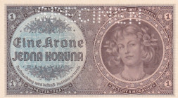 Bohemia and Moravia, 1 Koruna, 1940, UNC, p3s, SPECIMEN