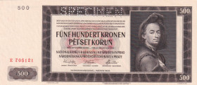 Bohemia and Moravia, 500 Korun, 1942, UNC, p11s, SPECIMEN