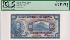 Bolivia, 10 Bolivianos, 1928, UNC, p121a