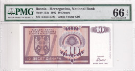 Bosnia - Herzegovina, 10 Dinara, 1992, UNC, p133a
