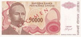 Bosnia - Herzegovina, 50.000 Dinara, 1993, UNC, p153s, SPECIMEN