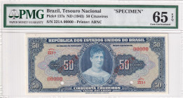 Brazil, 50 Cruzeiros, 1943, UNC, p137s, SPECIMEN