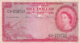 British Caribbean Territories, 1 Dollar, 1962, VF, p7c