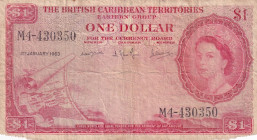 British Caribbean Territories, 1 Dollar, 1963, FINE, p7c
