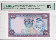 Brunei, 100 Ringgit, 1972/1988, UNC, p10s, SPECIMEN