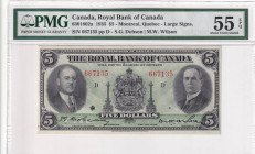 Canada, 5 Dollars, 1935, AUNC, pS1391