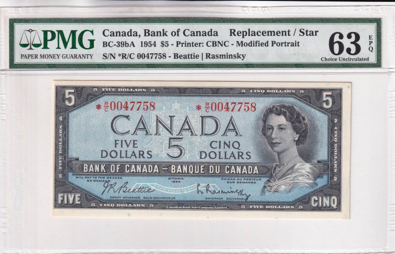 Canada, 5 Dollars, 1954, UNC, p77b, REPLACEMENT

PMG 63 EPQ, Queen Elizabeth I...